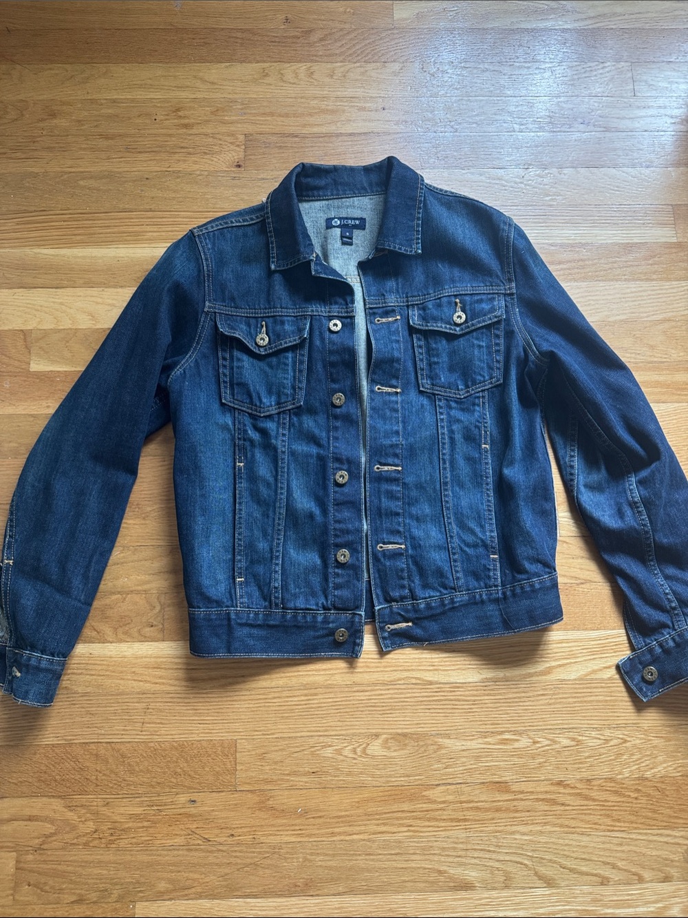 J. Crew  Dark Blue Denim Jacket with Chest Pockets